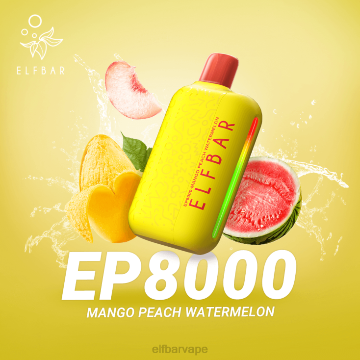 ELFBAR SOUTH AFRICA | 8TJRH373 ELFBAR Disposable Vape New EP8000 Puffs Mango Peach Watermelon