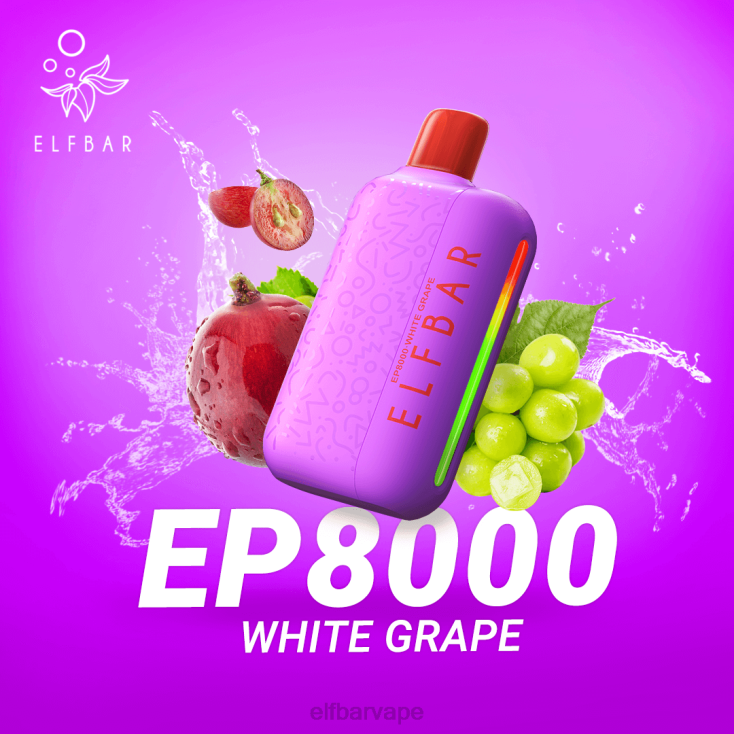 ELFBAR SOUTH AFRICA PRICE | 8TJRH375 ELFBAR Disposable Vape New EP8000 Puffs White Grape - Click Image to Close