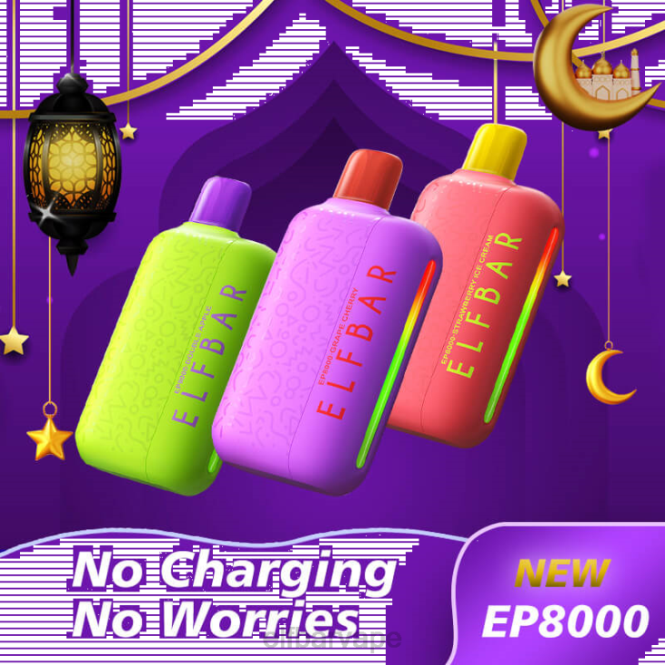 ELF BAR CAPE TOWN | 8TJRH359 ELFBAR Disposable Vape New EP8000 Puffs Grape Cherry