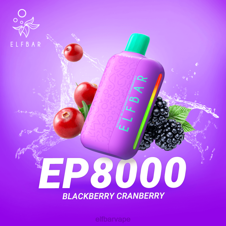 ELF BAR CAPE TOWN | 8TJRH369 ELFBAR Disposable Vape New EP8000 Puffs Blackberry Cranberry