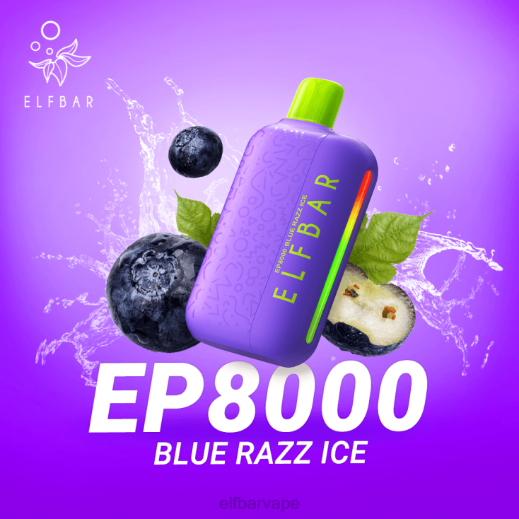 ELF BAR FLAVOURS SOUTH AFRICA | 8TJRH367 ELFBAR Disposable Vape New EP8000 Puffs Blue Razz Ice