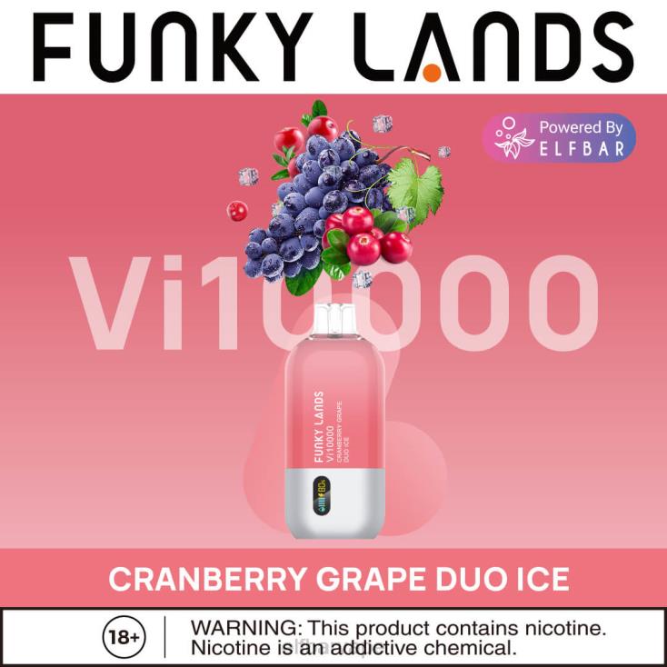 ELF BAR FLAVOURS SOUTH AFRICA | 8TJRH467 ELFBAR Funky Lands Disposable Vape Vi10000 Puffs Cranberry Grape Duo Ice - Click Image to Close