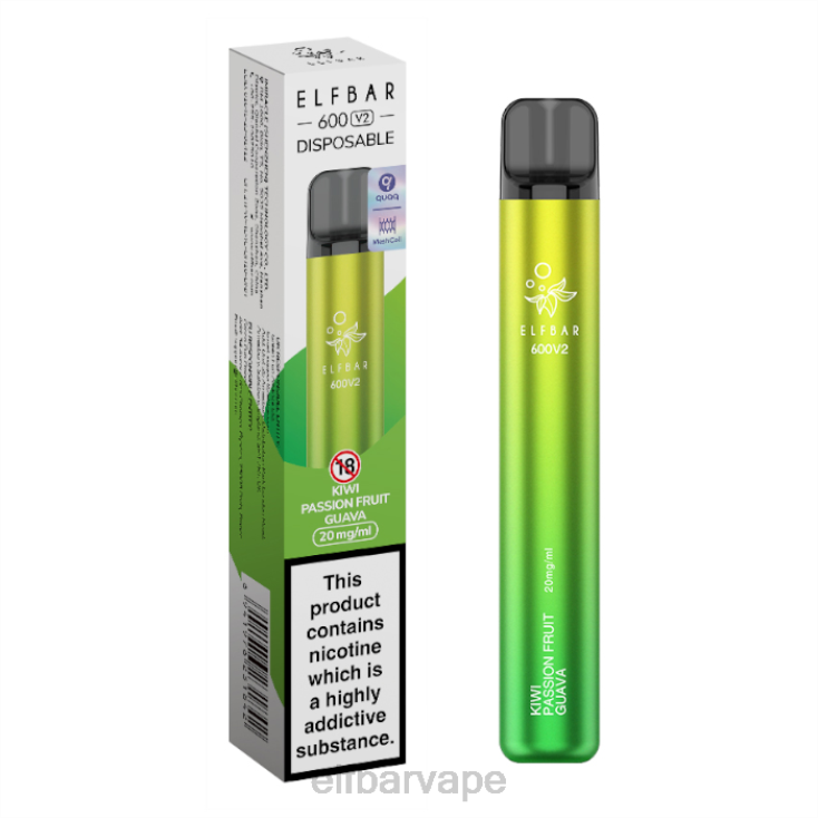 ELF BAR PRICE SOUTH AFRICA | 8TJRH12ELFBAR 600V2 Disposable Vape - 20mg Kiwi Passion Fruit Guava