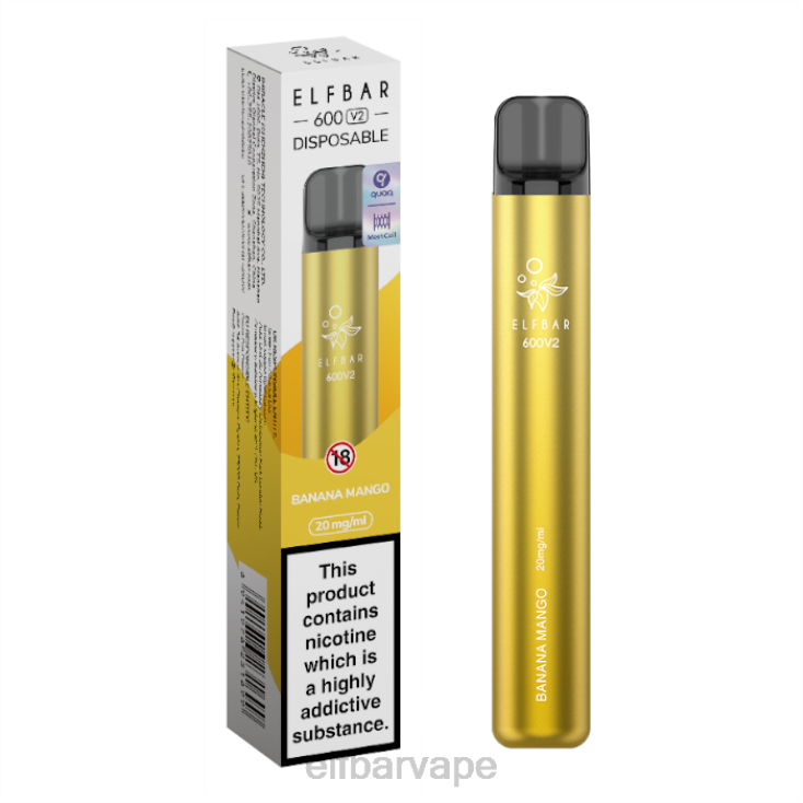 ELF BAR PRICE SOUTH AFRICA | 8TJRH22ELFBAR 600V2 Disposable Vape - 20mg Banana Mango - Click Image to Close