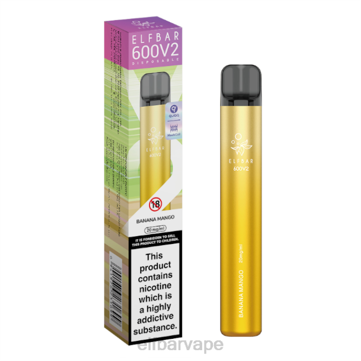 ELF BAR PRICE SOUTH AFRICA | 8TJRH22ELFBAR 600V2 Disposable Vape - 20mg Banana Mango