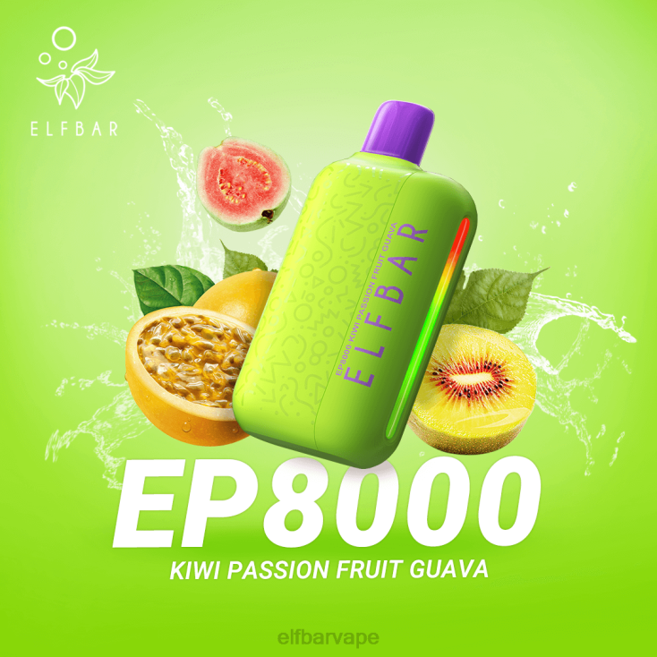 ELF BAR PRICE SOUTH AFRICA | 8TJRH362 ELFBAR Disposable Vape New EP8000 Puffs Kiwi Passion Fruit Guava - Click Image to Close