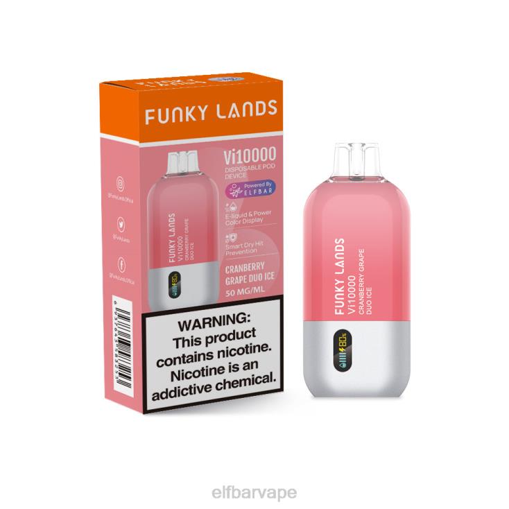 ELF BAR PRICE SOUTH AFRICA | 8TJRH452 ELFBAR Funky Lands Best Flavor Disposable Vape Vi10000 Grape Series Cranberry Grape Duo Ice