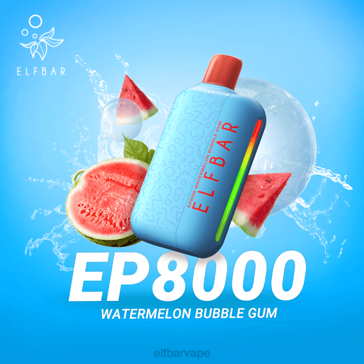 ELF BAR SOUTH AFRICA | 8TJRH368 ELFBAR Disposable Vape New EP8000 Puffs Watermelon Bubble Gum