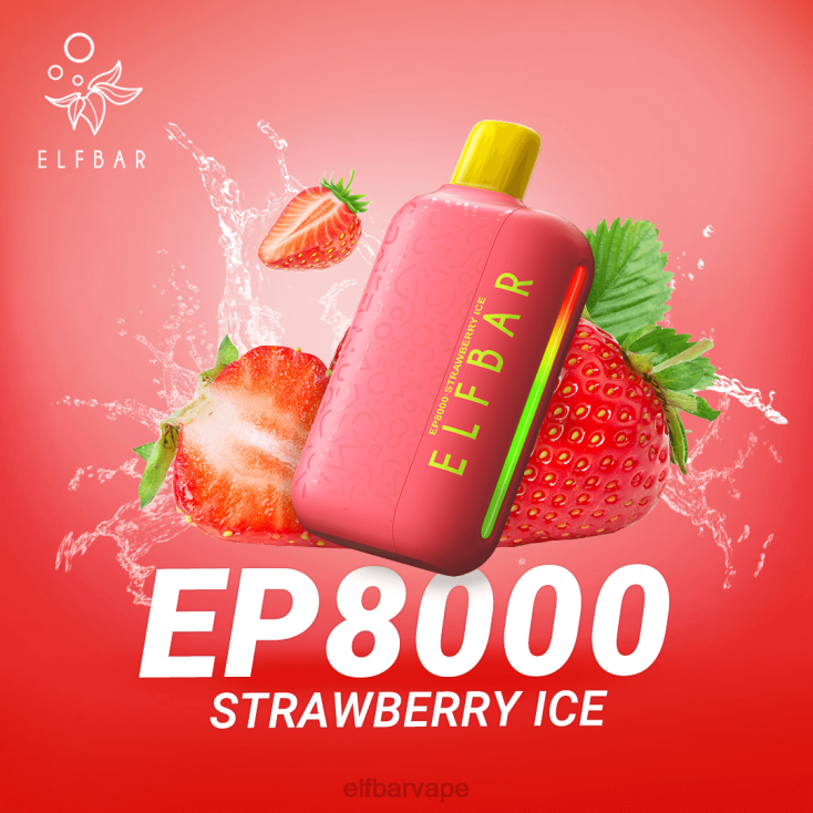 ELF BAR SOUTH AFRICA | 8TJRH378 ELFBAR Disposable Vape New EP8000 Puffs Strawberry Ice