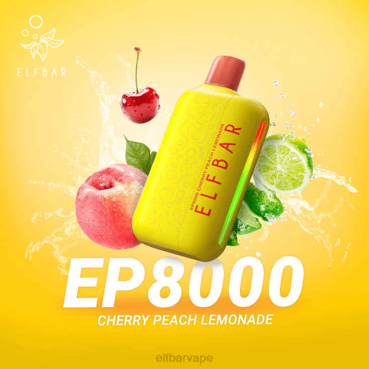 ELF BAR VAPE CAPE TOWN | 8TJRH360 ELFBAR Disposable Vape New EP8000 Puffs Cherry Peach Lemonade