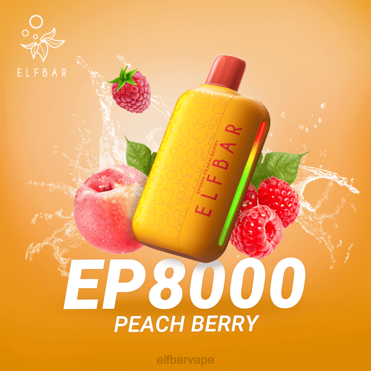 ELF BAR WHOLESALE SOUTH AFRICA | 8TJRH366 ELFBAR Disposable Vape New EP8000 Puffs Peach Berry