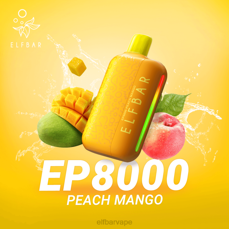 ELF BAR WHOLESALE SOUTH AFRICA | 8TJRH376 ELFBAR Disposable Vape New EP8000 Puffs Peach Mango