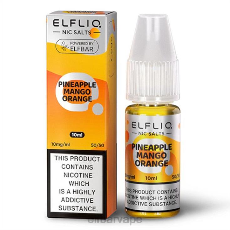 ELFBAR SOUTH AFRICA | 8TJRH173ELFBAR ElfLiq Nic Salts - Pineapple Mango Orange - 10ml-10 mg/ml Classic