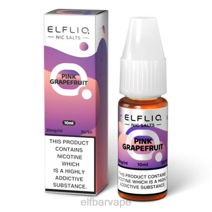 ELF BAR VAPE | 8TJRH201ELFBAR ELFLIQ Pink Grapefruit Nic Salts - 10ml-5mg Classic