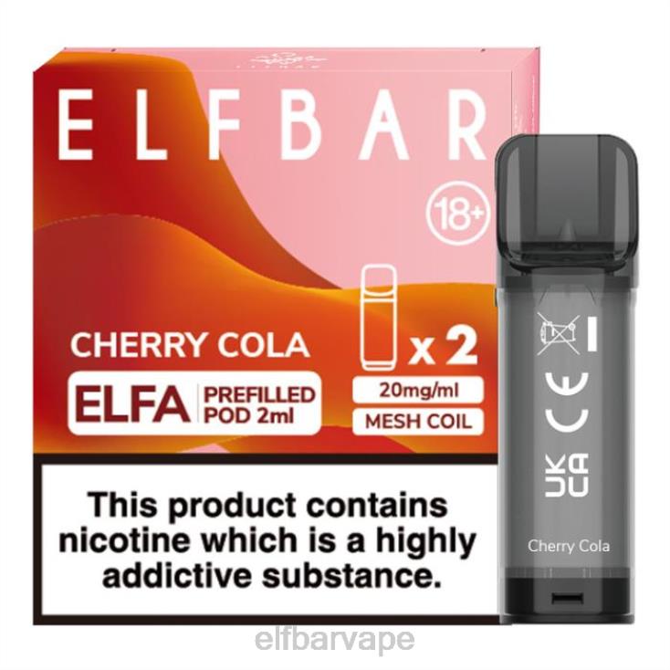 ELFBAR SOUTH AFRICA | 8TJRH113ELFBAR Elfa Pre-Filled Pod - 2ml - 20mg (2 Pack) Cherry Cola