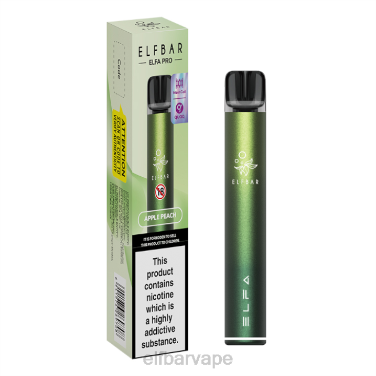 ELFBAR SOUTH AFRICA | 8TJRH73ELFBAR ELFA PRO Pod Kit - Rechargeable Aurora Green + Apple Peach Prefilled Pod