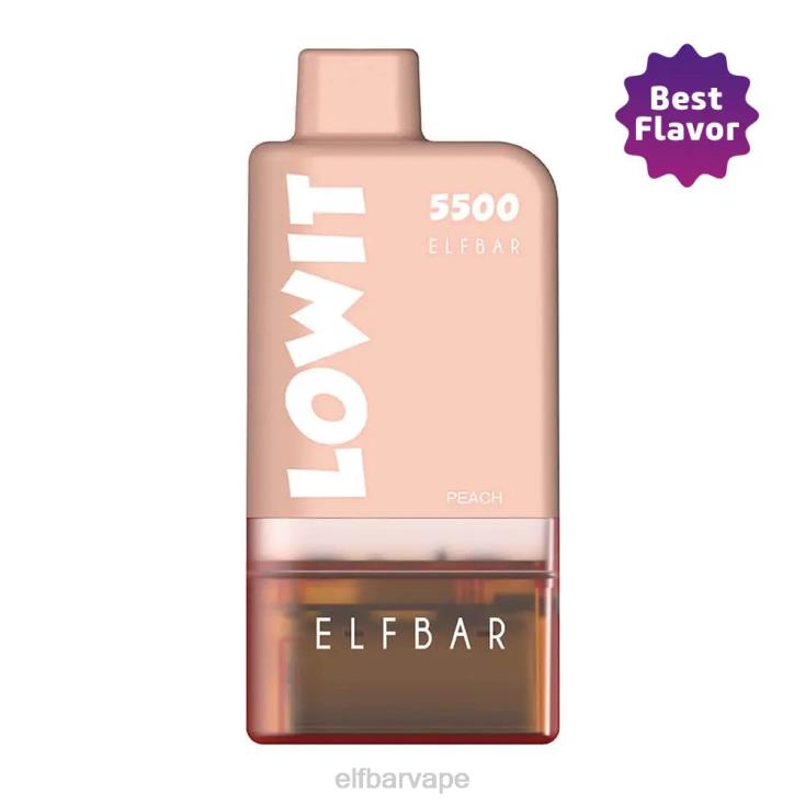 ELF BAR CAPE TOWN | 8TJRH439 ELFBAR Prefilled Pod Kit LOWIT 5500 2%Nic Peach Peach Pod+Brown Battery