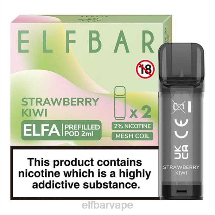 ELF BAR FLAVOURS SOUTH AFRICA | 8TJRH107ELFBAR Elfa Pre-Filled Pod - 2ml - 20mg (2 Pack) Strawberry Kiwi