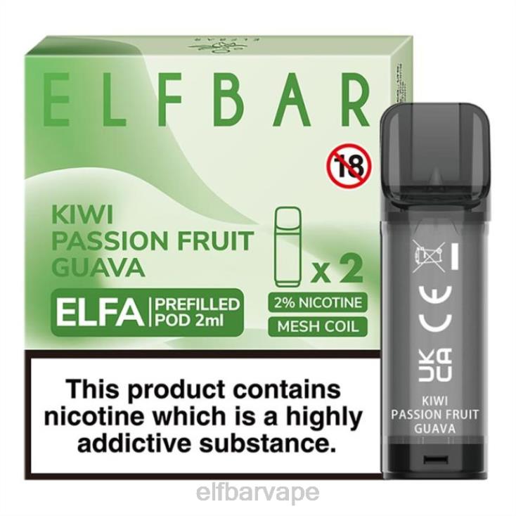 ELF BAR FLAVOURS SOUTH AFRICA | 8TJRH117ELFBAR Elfa Pre-Filled Pod - 2ml - 20mg (2 Pack) Kiwi Passion Fruit Guava - Click Image to Close