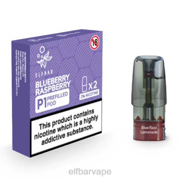 ELF BAR FLAVOURS SOUTH AFRICA | 8TJRH157ELFBAR Mate 500 P1 Pre-Filled Pods - 20mg (2 Pack) Blueberry Raspberry