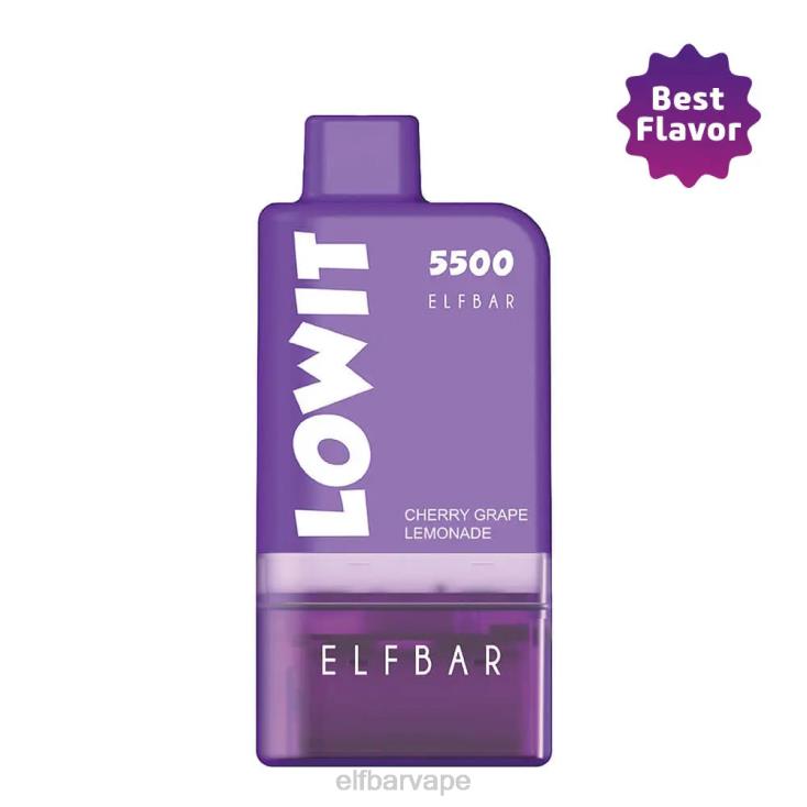 ELF BAR FLAVOURS SOUTH AFRICA | 8TJRH437 ELFBAR Prefilled Pod Kit LOWIT 5500 2%Nic Cherry Grape Lemonade Cherry Grape Lemonade Pod+Purple Battery