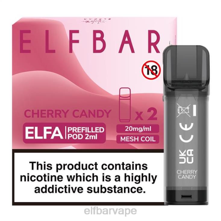 ELF BAR VAPE | 8TJRH131ELFBAR Elfa Pre-Filled Pod - 2ml - 20mg (2 Pack) Cherry Candy - Click Image to Close