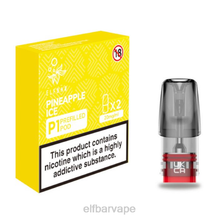 ELF BAR VAPE | 8TJRH151ELFBAR Mate 500 P1 Pre-Filled Pods - 20mg (2 Pack) Pineapple Ice Classic