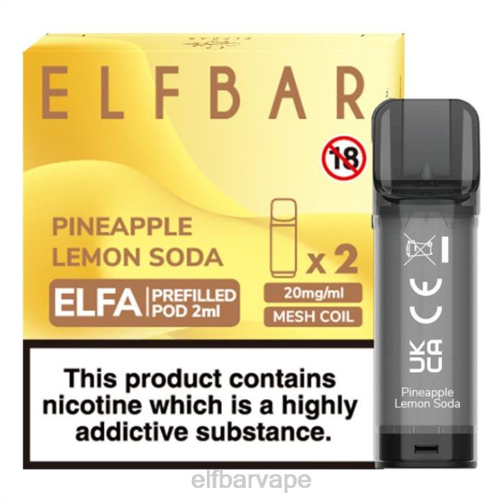 ELF BAR VAPE SOUTH AFRICA | 8TJRH134ELFBAR Elfa Pre-Filled Pod - 2ml - 20mg (2 Pack) Pineapple Lemon Soda - Click Image to Close