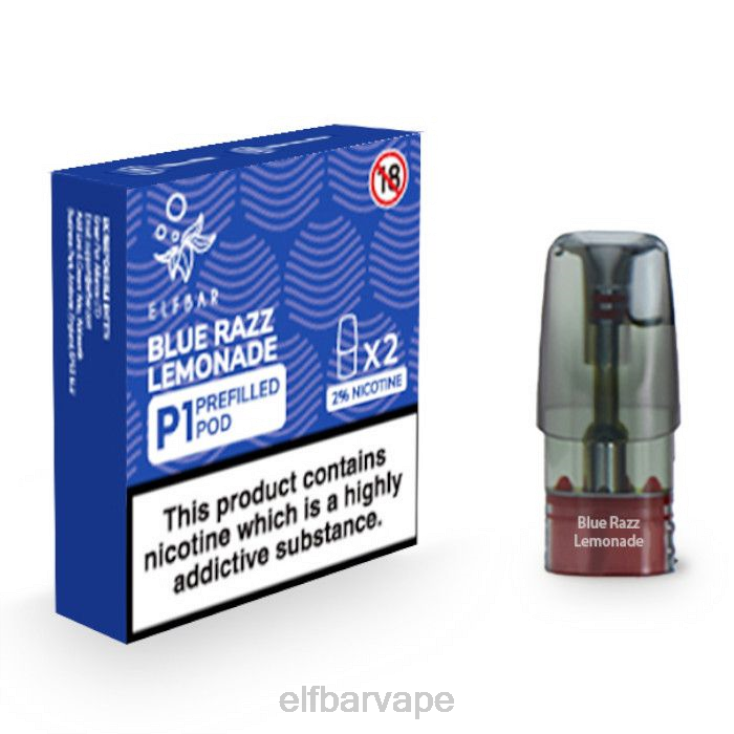 ELF BAR VAPE SOUTH AFRICA | 8TJRH154ELFBAR Mate 500 P1 Pre-Filled Pods - 20mg (2 Pack) Blue Razz Lemonade